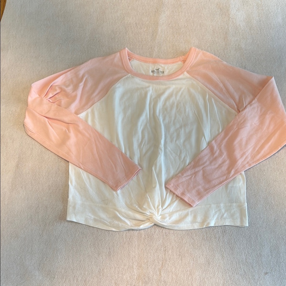 Holster Women's Pink and White Long Sleeve Top